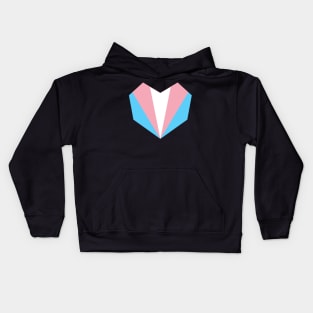 Trans Flag Geometric Heart Kids Hoodie